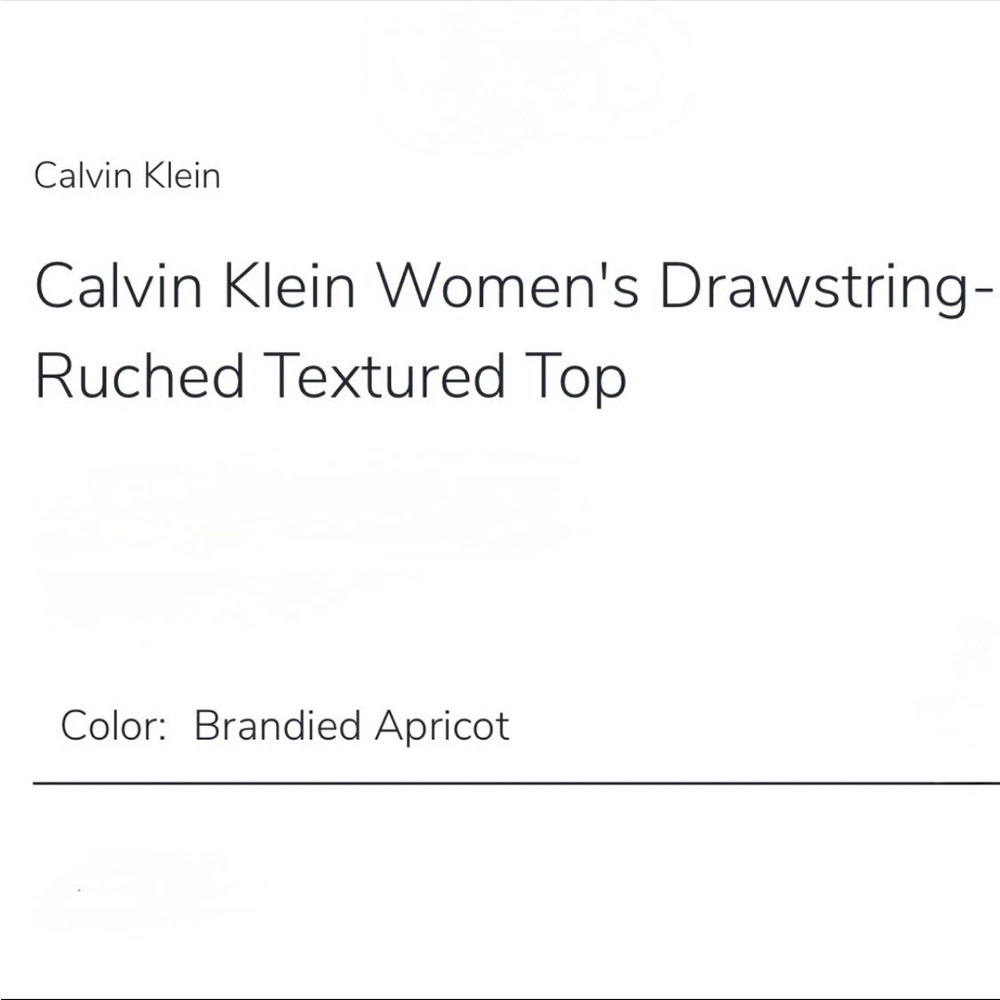 Calvin Klein V-neck Drawstring Ruched Textured Top Women’s Size XL Pink Apricot - Picture 12 of 12